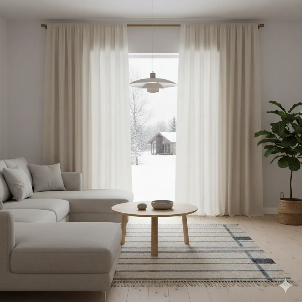  Olohuoneen verhot skandinaavinen tyyli